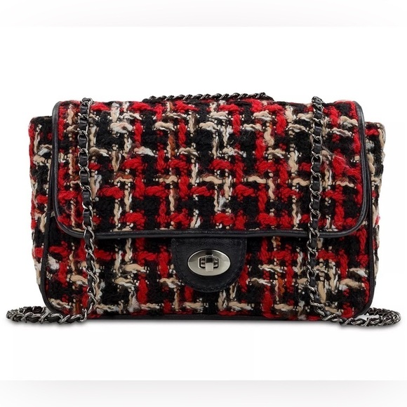 PATRICIA NASH Lorenza Flap Plaid and Leather Crossbody NWT - Picture 1 of 6